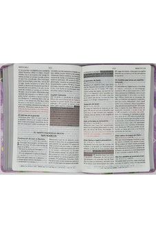 Image of Biblia RVR 1960 de Promesas Letra Gigante Lila Hojas Símil Piel