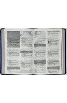 Image of Biblia RVR 1960 de Promesas Letra Gigante Azul Triángulos Símil Piel