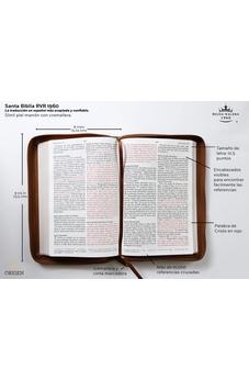 Biblia RVR 1960 Letra Grande Imitación Piel Marron con Cierre