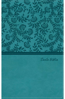 Image of Biblia RVR 1960 Tierra Santa Ultrafina Letra Grande Símil Piel Turquesa con Cierre
