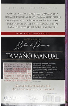 Image of Biblia RVR 1960 de Promesas Letra Grande Tamaño Manual Lila Hojas Simil Piel