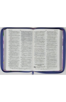 Image of Biblia RVR 1960 de Promesas Letra Gigante Lila Hojas Símil Piel con Cierre