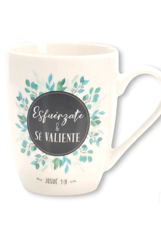 Image of Taza 12 Oz Colección Floral Esfuérzate y Sé Valiente