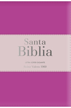Biblia RVR 1960 Letra Súper Gigante Fucsia Rosa con Cierre e Índice