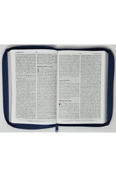 Image of Biblia RVR 1960 de Promesas Letra Gigante Azul Triángulos Símil Piel con Cierre