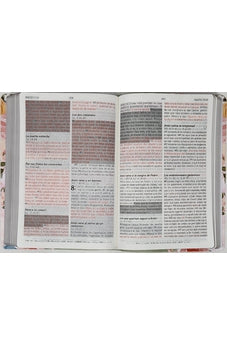Image of Biblia RVR 1960 de Promesas Letra Gigante Verde Flores Símil Piel