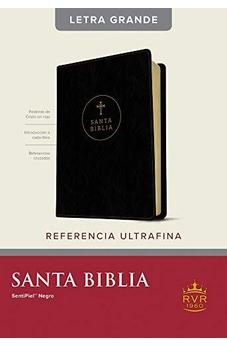 Biblia RVR 1960 Referencia Ultrafina Letra Grande Palabras de Jesús en Rojo Símil Piel Negro