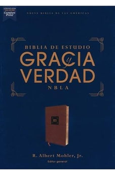 Image of Biblia NBLA de Estudio Gracia y Verdad Piel Café Interior a Dos Colores