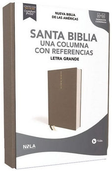 Biblia NBLA una Columna con Referencias Letra Grande Tapa Dura Tela Gris Letra Roja