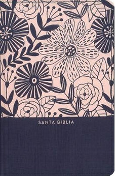 Image of Biblia RVR 1960 Compacta Tapa Dura Azul Floral