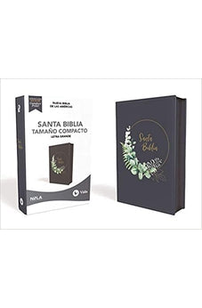 Image of Biblia NBLA Ultrafina Tamaño Compacto Piel Azul Grisáceo con Cierre Palabras de Jesús en Rojo