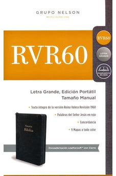 Biblia RVR 1960 Letra Grande Negro con Cierre