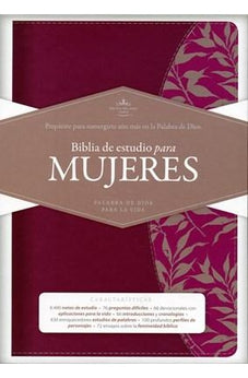 Image of Biblia RVR 1960 de Estudio para Mujer Vinotinto Fucsia Símil Piel con Índice