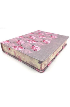Image of Biblia RVR 1960 de Apuntes Gris y Floreado Tela Impresa