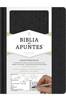 Image of Biblia RVR 1960 de Apuntes Negro Símil Piel y Tela