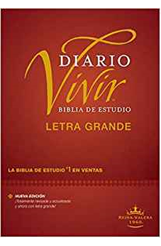 Biblia RVR 1960 de Estudio Diario Vivir Letra Grande Vino Tinto Tapa Dura