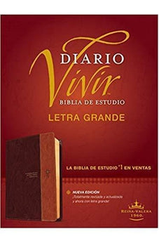 Image of Biblia RVR 1960 de Estudio Diario Vivir Letra Grande Duotono Café Símil Piel