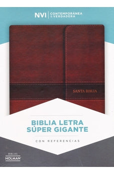 Biblia NVI Letra Súper Gigante Marrón con Solapa Imán y Cierre