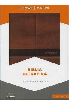 Image of Biblia RVR 1960 Ultrafina Marrón Símil Piel y Solapa con Imán e Índice