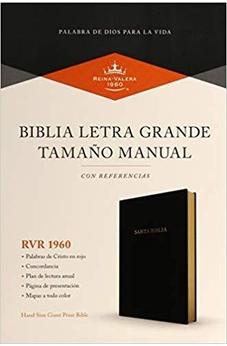 Biblia RVR 1960 Letra Grande Tamaño Manual Piel Fabricada Negro