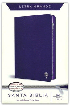 Image of Biblia RVR 1960 Letra Grande Símil Piel Morado con Cierre
