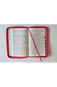 Image of Biblia RVR 1960 Letra Grande Tamaño Manual Símil Piel Fucsia con Cierre e Índice