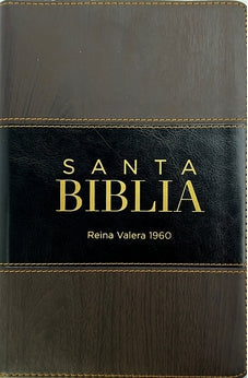 Image of Biblia RVR 1960 Letra Grande Tamaño Manual Madera Café con Cierre con Índice