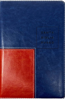 Biblia RVR 1960 Letra Grande Tamaño Manual Azul Café con Cierre con Índice