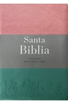 Image of Biblia RVR 1960 Letra Súper Gigante Rosa Blanco Turquesa con Cierre con Índice