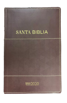 Biblia RVR 2020 Letra Grande Piel Marrón Franja