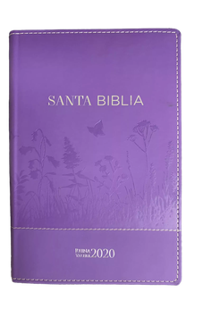 Image of Biblia RVR 2020 Letra Grande Piel Lila Estampada