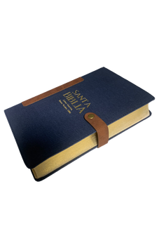 Image of Biblia RVR 1960 Letra Grande Tamaño Manual Piel Tapa Dura Vintage Turquesa Café con Broche