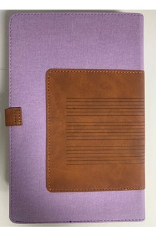 Image of Biblia RVR 1960 Letra Grande Tamaño Manual Piel Tela Vintage Lila Café con Broche