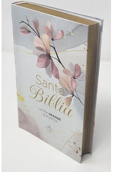 Image of Biblia RVR 1960 Letra Grande Tamaño Manual Tapa Flex Pastel Rama Flores
