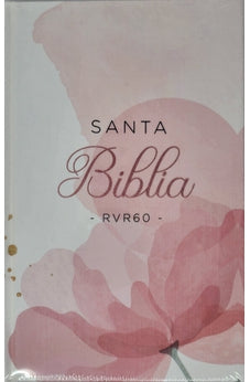 Biblia RVR 1960 Letra Grande Tamaño Manual Tapa Dura Flor Rosa