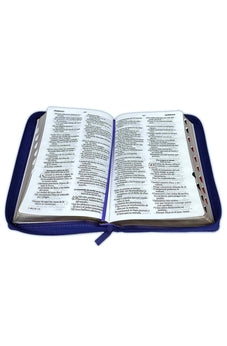 Image of Biblia RVR 1960 Letra Grande Tamaño Manual Símil Piel Lila con Índice con Cierre
