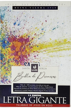 Image of Biblia RVR 1960 de Promesas Letra Gigante Colores Pintura Símil Piel