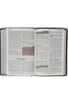 Image of Biblia RVR 1960 de Promesas Letra Gigante Marrón Líneas Símil Piel