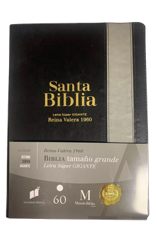 Biblia RVR 1960 Letra Súper Gigante Piel Negro Gris – Vidalibros Perú