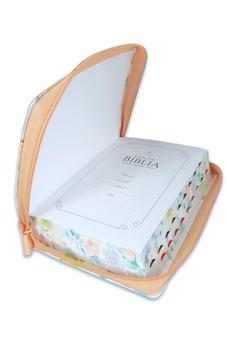 Biblia RVR 1960 Letra Gigante 14 Puntos Manual Jardín Coral Símil Piel Cierre Índice