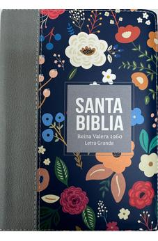 Image of Biblia RVR 1960 Compacta Letra Grande 11 puntos Símil Piel plomo con Cierre y Índice