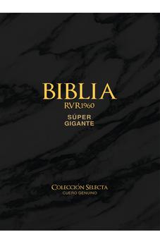 Biblia RVR 1960 Letra Súper Gigante Cuero Genuino Negro con Índice