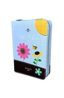 Biblia RVR 1960 Bolsillo Café Azul Símil Piel con Cierre