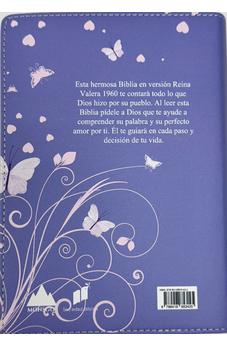 Image of Biblia RVR 1960 Compacta Símil Piel Juvenil Mariposa Lila
