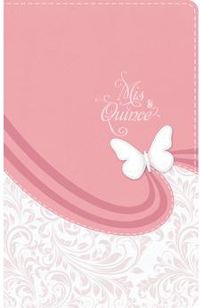Biblia RVR 1960 Mis Quince Rosa Floreado Símil Piel