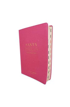 Image of Biblia RVR 1960 Letra Súper Gigante Fucsia Símil Piel con Índice