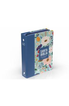 Image of Biblia RVR 1960 Compacta Letra Grande 11 puntos Símil Piel Azul Cobalto Claro con Cierre y Índice