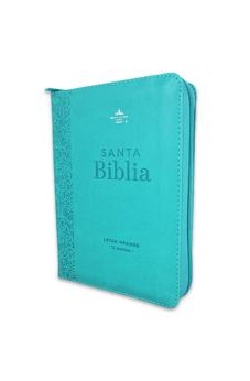 Biblia RVR 1960 Compacta Turquesa Floral Símil Piel con Cierre