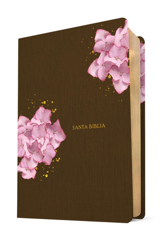 Image of Biblia NTV de Estudio del Diario Vivir  Símil Piel Café Rosa Letra Roja
