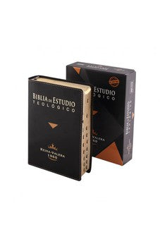 Biblia RVR 1960 de Estudio Teologico Piel Fabricada Negro con Índice